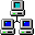 3 connected computers icon